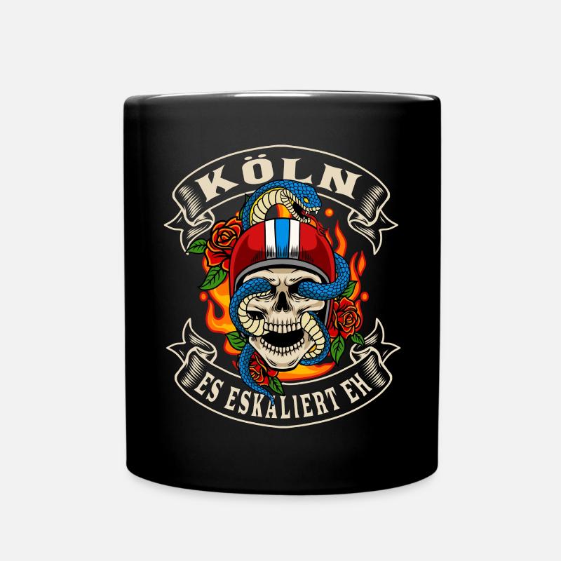 Köln Biker Geschenk es eskaliert eh Köln Biker - Tasse einfarbig - Schwarz