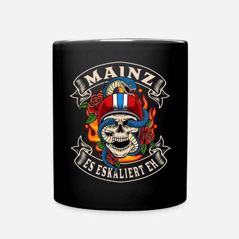 Mainz Biker Geschenk es eskaliert eh Mainz - Tasse einfarbig - Schwarz