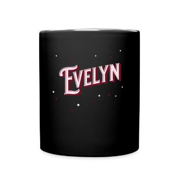 Evelyn Namen personalisiert - Tasse einfarbig - Schwarz - Vorne