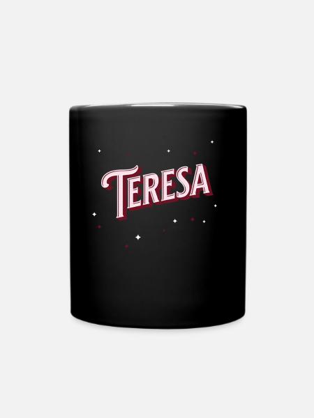 Teresa Namen personalisiert - Tasse einfarbig - Schwarz