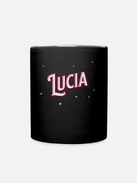 Lucia Namen personalisiert - Tasse einfarbig - Schwarz