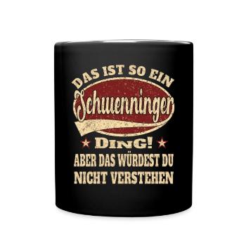 Schwenningen retro design - Tasse einfarbig - Schwarz - Vorne