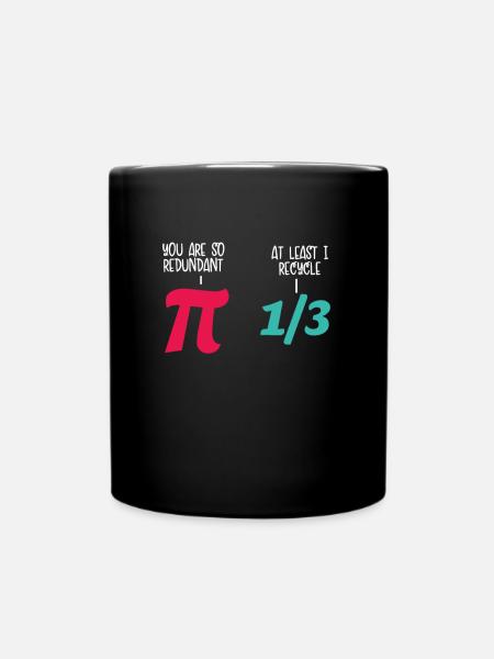 Mathe Spaß Pi - Tasse einfarbig - Schwarz