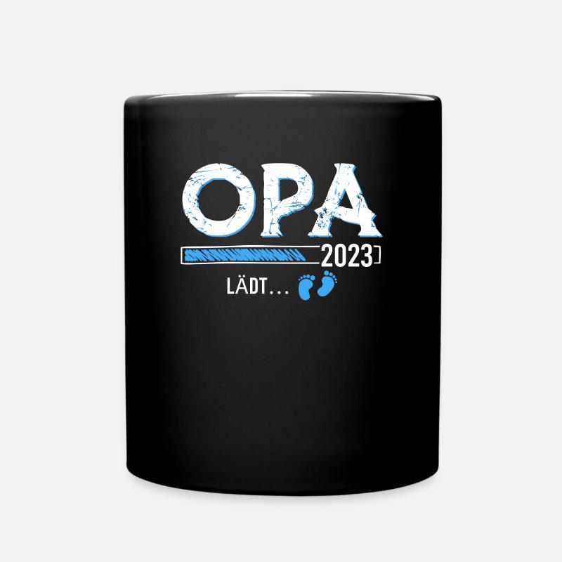 Opa 2023 lädt Schwangerschaft Werdender Opa - Tasse einfarbig - Schwarz