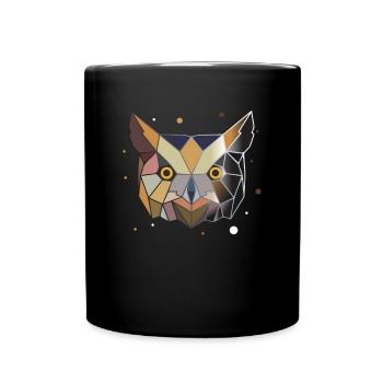 Eule Polygon Kunst Tier Geometrie - Tasse einfarbig - Schwarz - Vorne