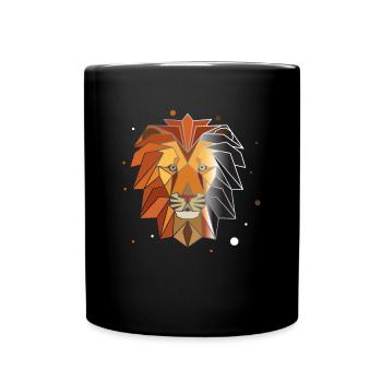 Lion Polygon - Full Colour Mug - black - Front