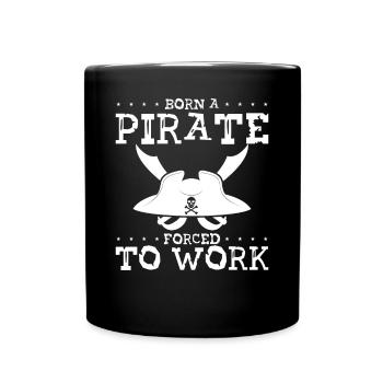 Pirate forcé de travailler - Mug uni - noir - Devant
