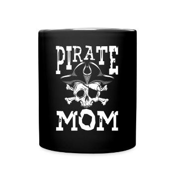Crâne de pirate maman - Mug uni - noir - Devant