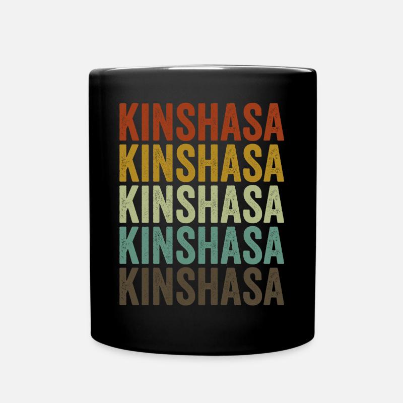 Kinshasa Congo Rétro Vintage - Mug uni - noir