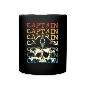 Piratenschädel In Retro farbe - Tasse einfarbig - Schwarz - Vorne