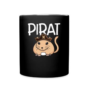 Mignon rat pirate - Mug uni - noir - Devant