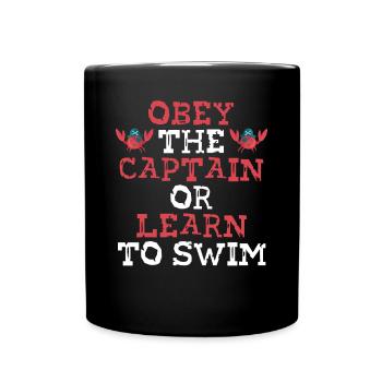 Le capitaine pirate apprend à nager - Mug uni - noir - Devant
