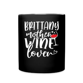 Wine Lover BRITTANY Mother - Tasse einfarbig - Schwarz - Vorne