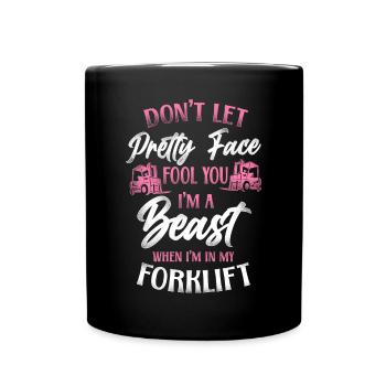 Certified Forklift Truck Operator - Full Colour Mug - black - Front