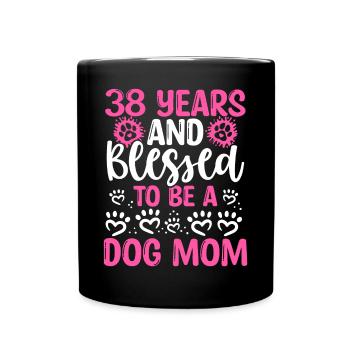 38 Birthday Blessed Dog Mom 38 Year Old Dog Mother - Tasse einfarbig - Schwarz - Vorne