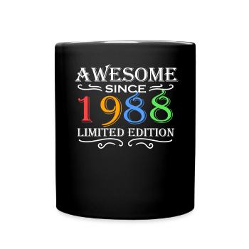 1988 - Jahrgang 1988 - Tasse einfarbig - Schwarz - Vorne