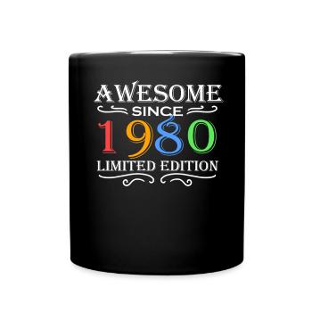 1980 - Born 1980 - Full Colour Mug - black - Front