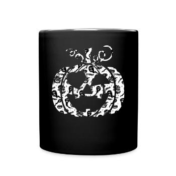 Halloween Pumpkin With Ghosts Pumpkins Funny Pumpk - Full Colour Mug - black - Front