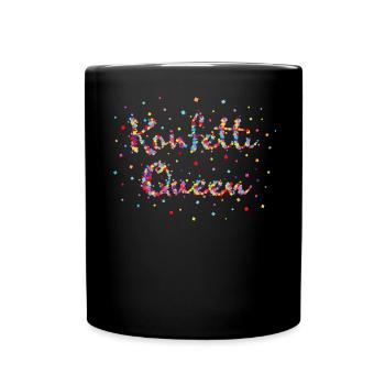 Konfetti Jecke Närrin Köln Karneval Fasching - Tasse einfarbig - Schwarz - Vorne