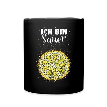 Zitrone Kostümersatz Karneval Fasching Geschenk - Tasse einfarbig - Schwarz - Vorne