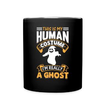 Fantôme d’Halloween C’est mon costume humain Je suis Reall - Mug uni - noir - Devant