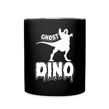 Dino Halloween Ghost Dino I Funny Ghost Dino - Full Colour Mug - black - Front