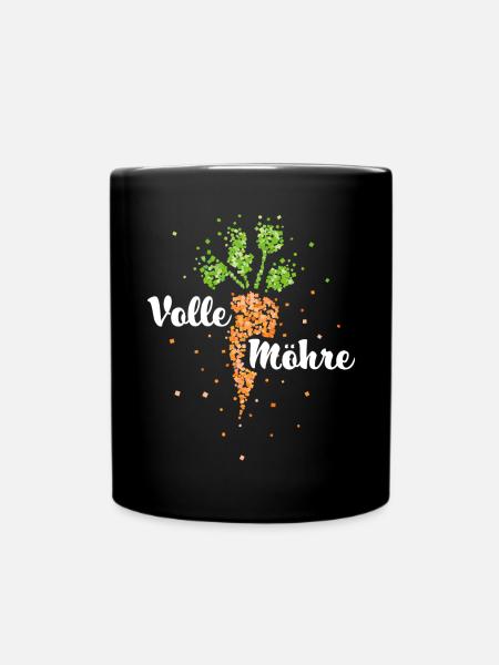 Karotte Möhre Kostümersatz Karneval Fasching - Tasse einfarbig - Schwarz