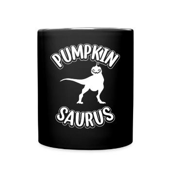 Halloween Pumpkin Saurus I Funny Pumpkin Dinosaur - Full Colour Mug - black - Front