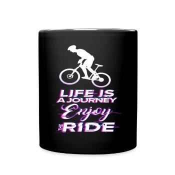 Radfahren Radsport Rennrad Fahrrad Geschenkidee - Tasse einfarbig - Schwarz - Vorne