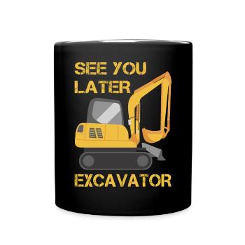 Jusqu’à plus tard excavatrice-tout-petit-garçon-enfant-tenue - Mug uni - noir - Devant