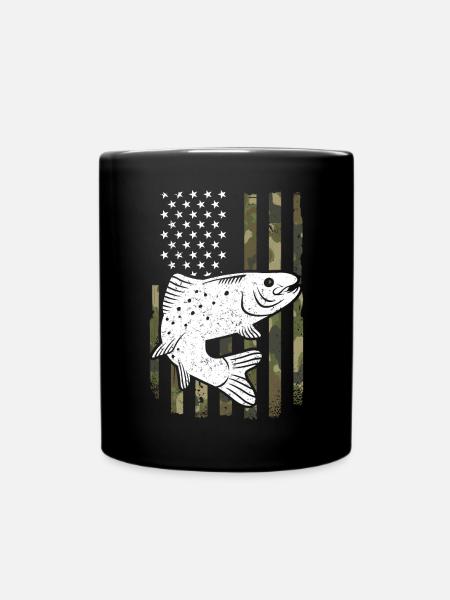 USA Flaggen American Patriot Fisher Fisherman - Tasse einfarbig - Schwarz