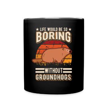 Murmeltier Groundhog Marmot Waldmurmeltier - Full Colour Mug - black - Front