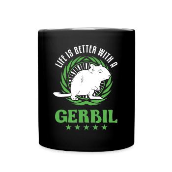 La vie est meilleure avec une gerbille de rat de course Gerbil - Mug uni - noir - Devant