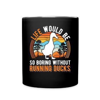 Indian Running Gift Running Duck - Full Colour Mug - black - Front