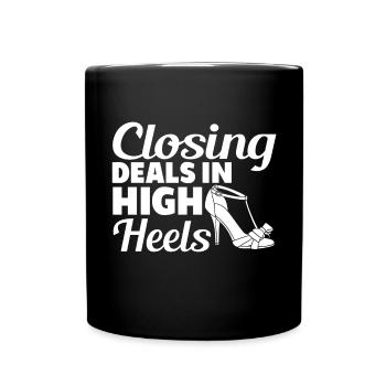 Abschluss Von Geschäften In High Heels - Tasse einfarbig - Schwarz - Vorne