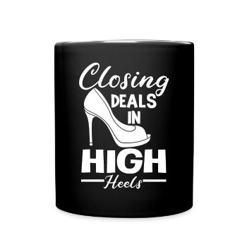 Schließen Von Angeboten In High Heels Real Estate - Tasse einfarbig - Schwarz - Vorne