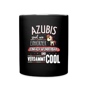 Azubis sind wie Einhörner - Tasse einfarbig - Schwarz - Vorne