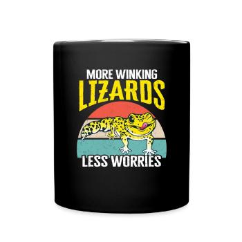 Leopard Gecko Lizard Reptiles Herpetologist - Full Colour Mug - black - Front