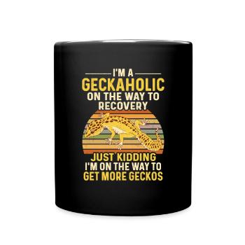 Leopard Gecko Lizard Reptiles Herpetologist - Full Colour Mug - black - Front