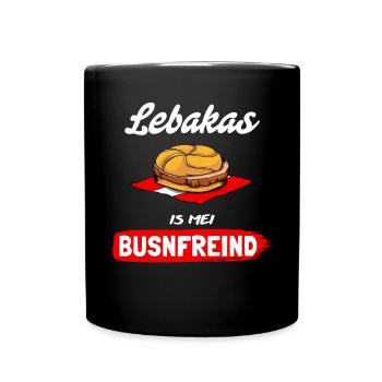 LEBAKAS IS MEI BUSNFREIND GESCHENKIDEE ÖSTERREICH - Tasse einfarbig - Schwarz - Vorne