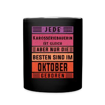 Autoschlosser Geburtstag Oktober geboren - Tasse einfarbig - Schwarz - Vorne