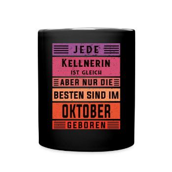 Gastronom-Wirt Geburtstag Oktober geboren - Tasse einfarbig - Schwarz - Vorne