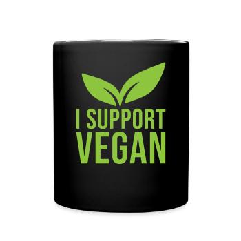 Végétalien Je soutiens les végétaliens - Mug uni - noir - Devant