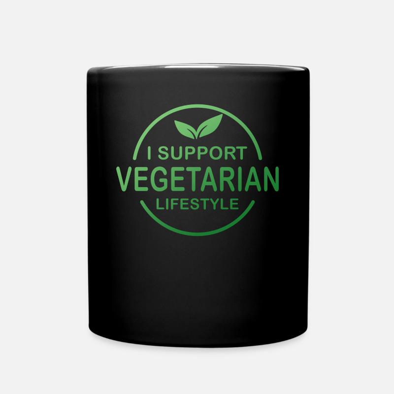 Vegetarier Geschenk Vegetarier Leben - Tasse einfarbig - Schwarz
