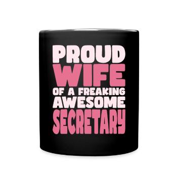 Fière épouse d’un sacré bon secrétaire - Mug uni - noir - Devant