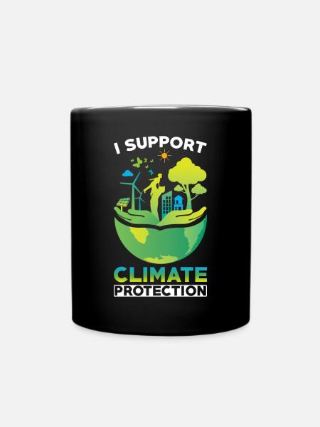 Klimaschützer Klimaschutz Support - Tasse einfarbig - Schwarz