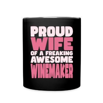 Fière épouse d’un sacré bon vigneron - Mug uni - noir - Devant