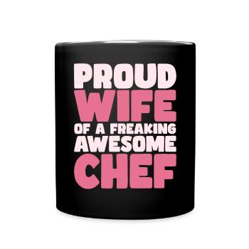 Proud Wife of A Damn Good Chef - Full Colour Mug - black - Front