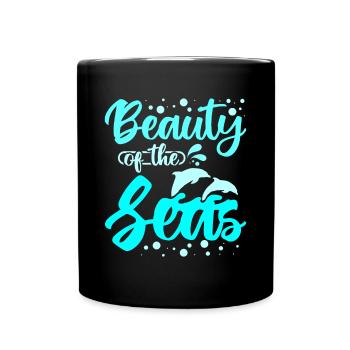 Beauty of the seas dolphins - Full Colour Mug - black - Front
