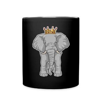 Elephant Crown - Full Colour Mug - black - Front